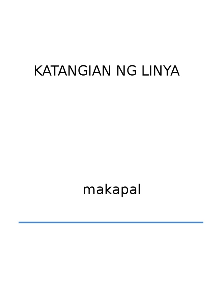 Katangian NG Linya | PDF
