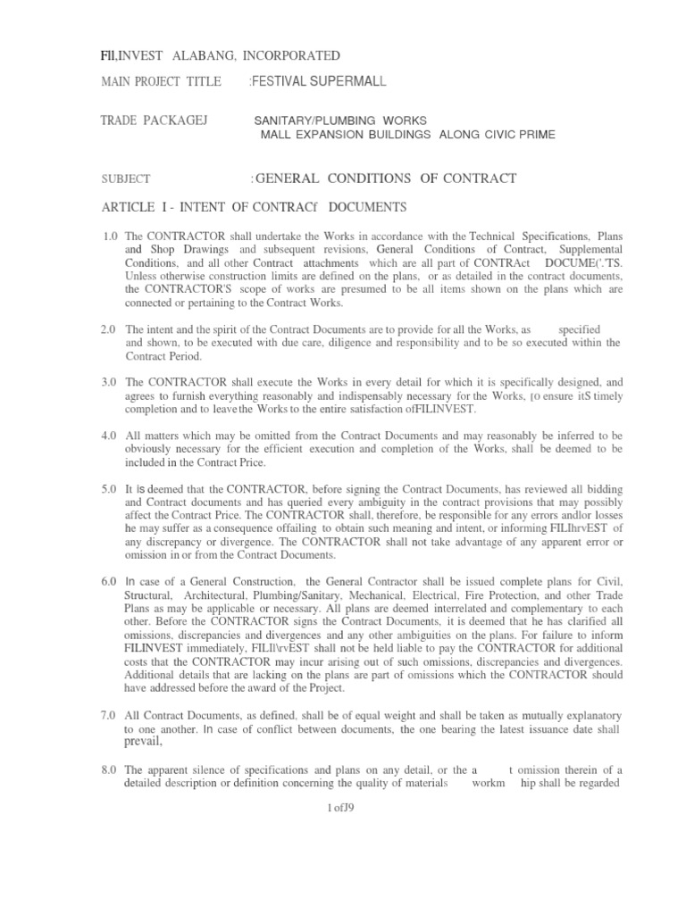 General condition of contract pdf pdf surety bond general contractor