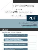 Introduction To Environmental Accounting: Session 3 Implementing SEEA and Assessment Tasks