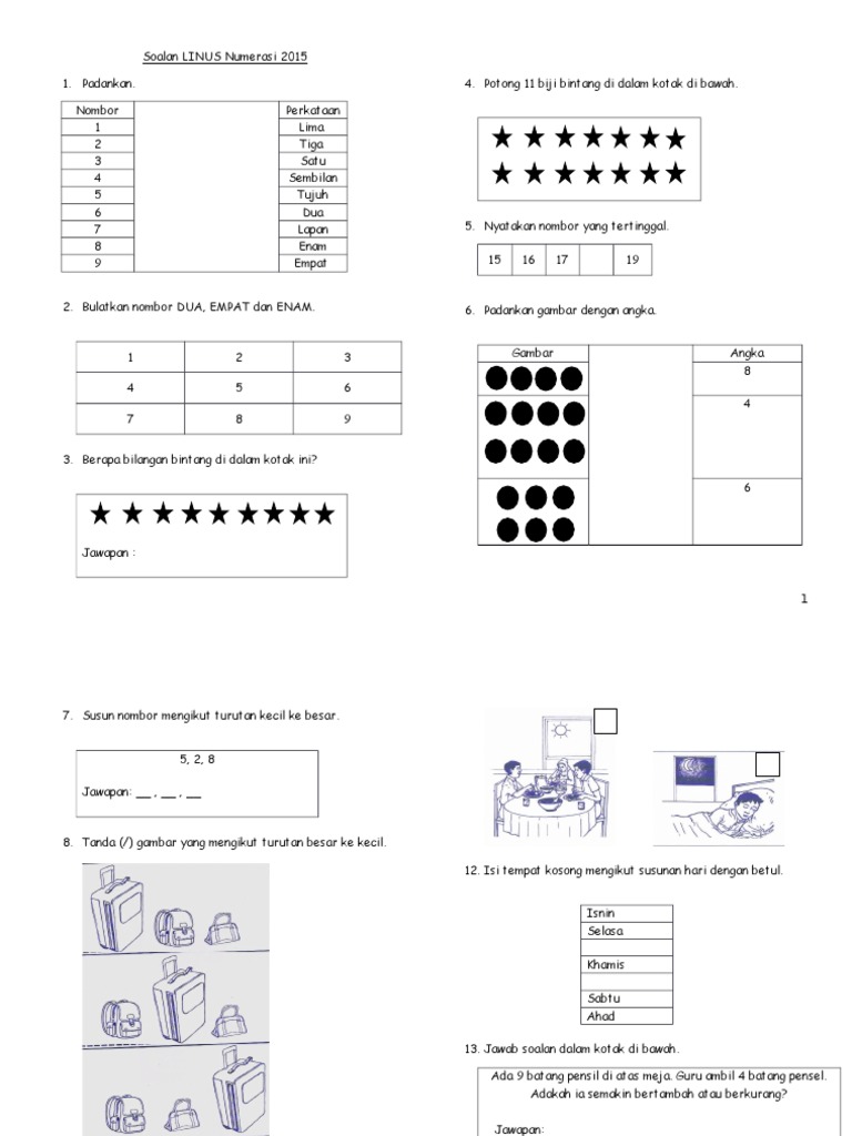 Soalan Linus Tahun 1 2015