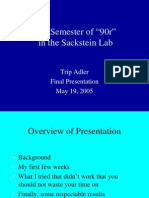 My Semester of "90r" in The Sackstein Lab: Trip Adler Final Presentation May 19, 2005
