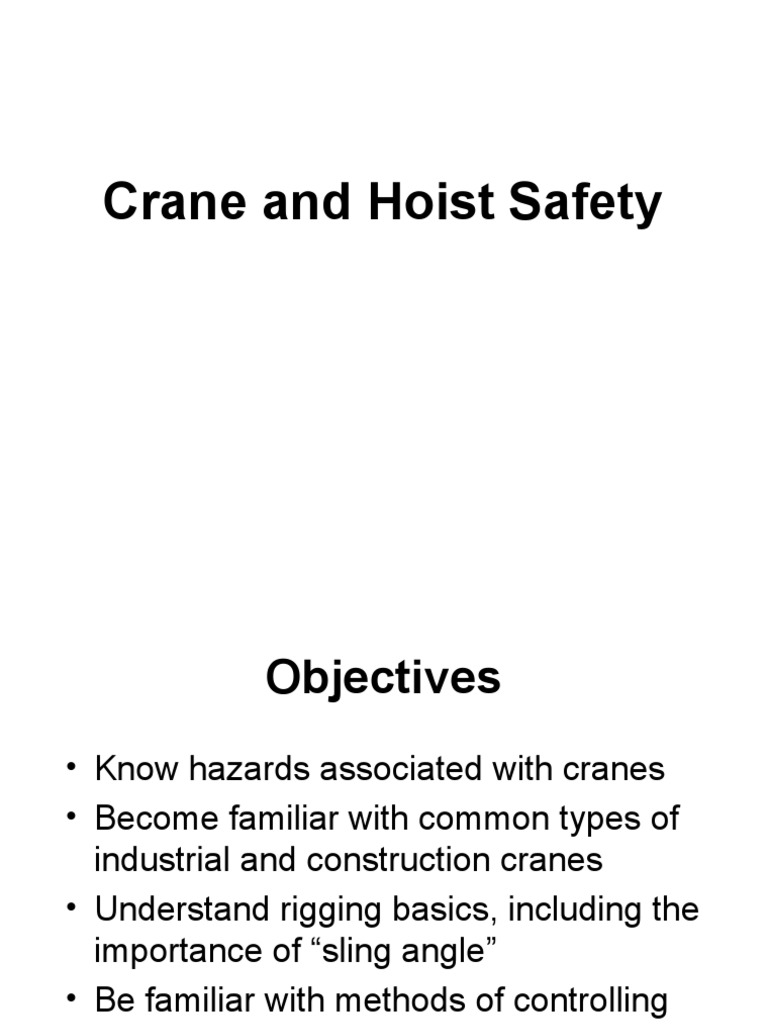 Crane Safety PPT PDF Crane (Machine) Equipment