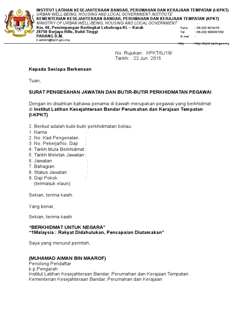 Surat Pengesahan Majikan Pdf