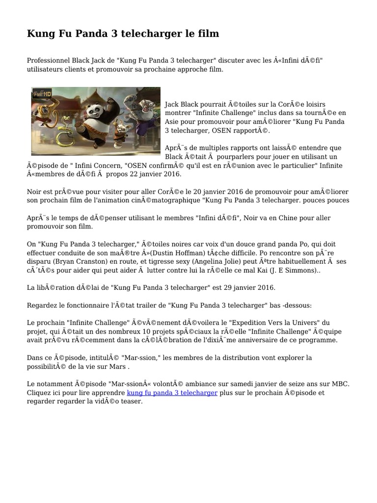 Kung Fu Panda 3 Telecharger Le Film Angelina Jolie Blu Ray