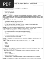 oracle Subqueries Questions mcqs