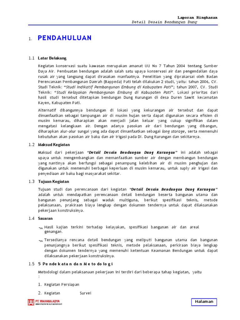 Contohlaporan Ringkasan Waduk