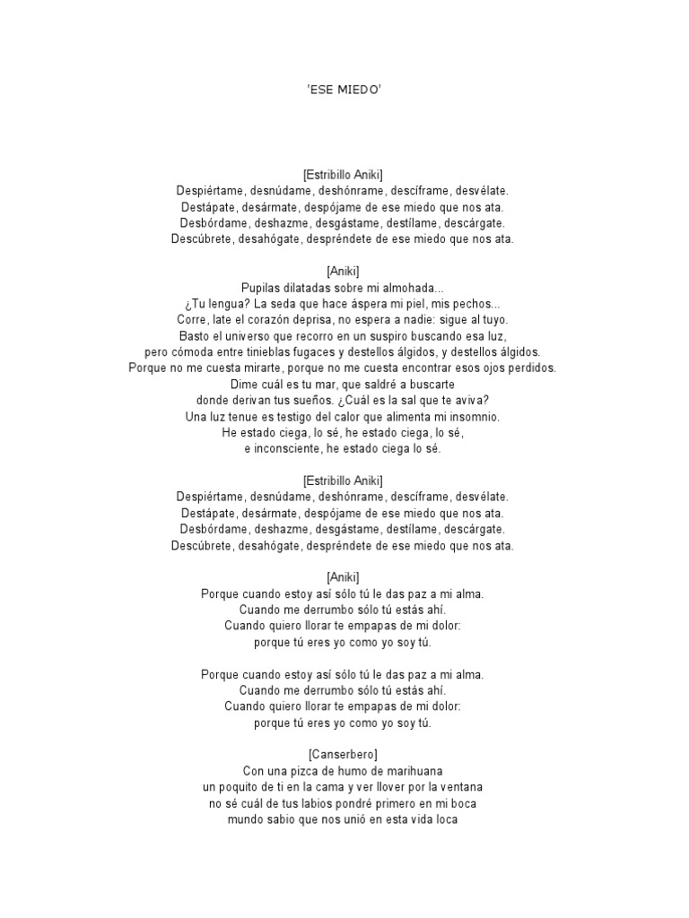 Ese Miedo ese miedo