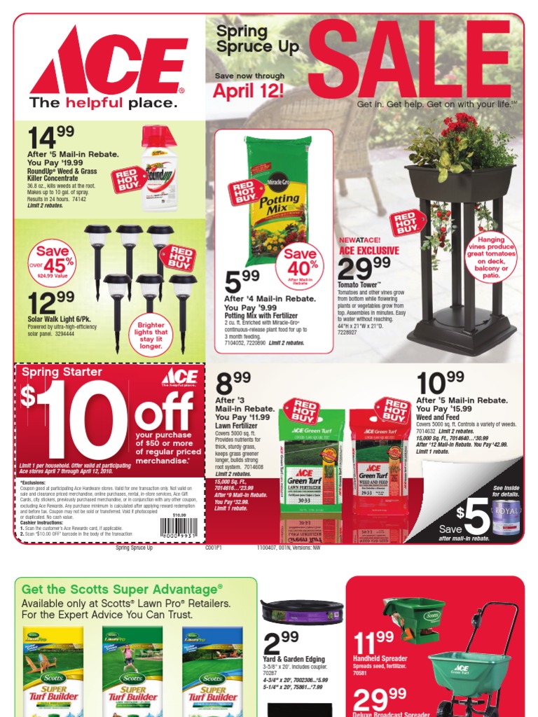 Ace Hardware Spring Spruce Up Sale Coupon Weed
