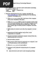 digital literacy term worksheet