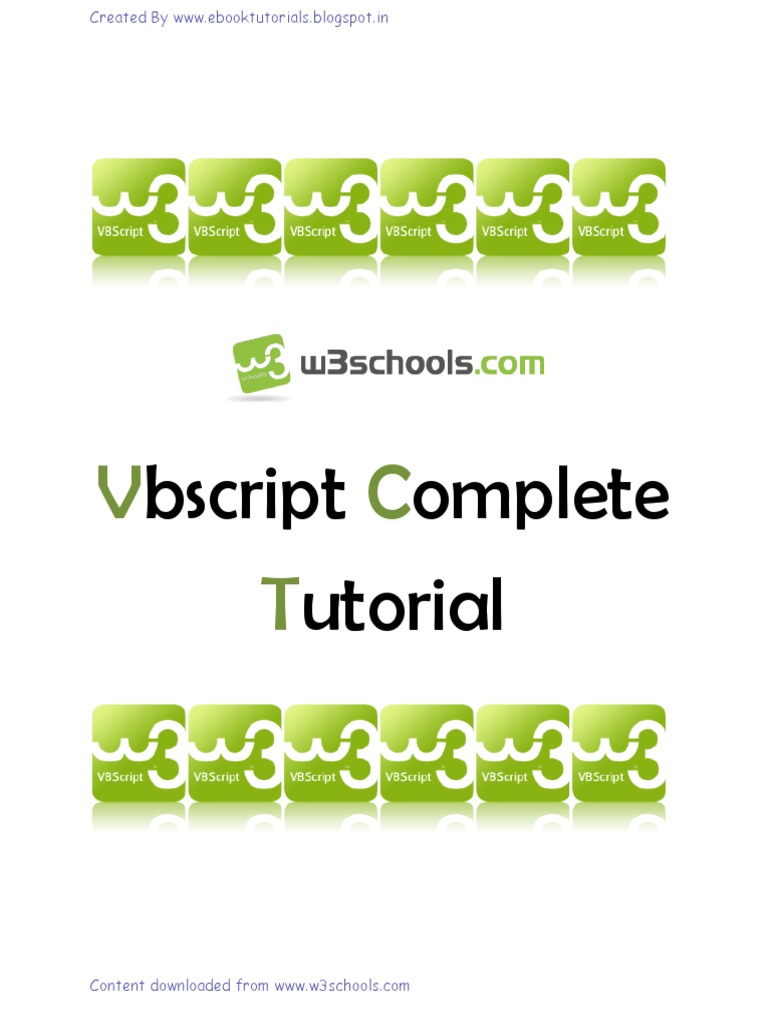 VBScript Tutorial | PDF | Html | Active Server Pages