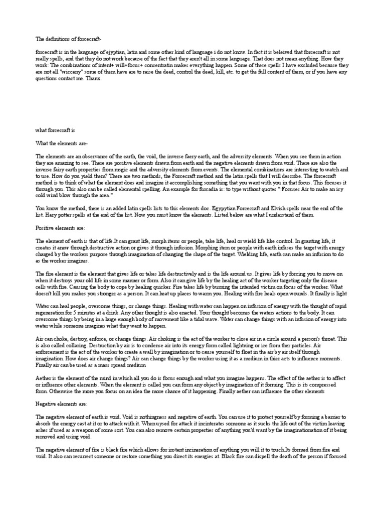 Forcecraft: Elements and Techniques Guide | PDF | Fires | Ice