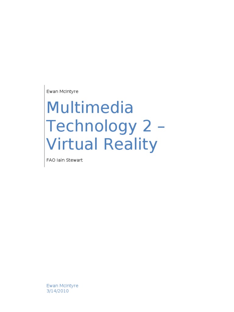 Virtual Reality Report | PDF | Virtual Reality | Simulation