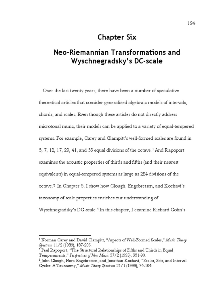 Neo-Riemannian Transformations in Microtonality | PDF | Interval (Music ...