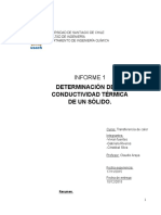 INFORME 1, Determinación de La Conductividad Térmica de Un Sólido.