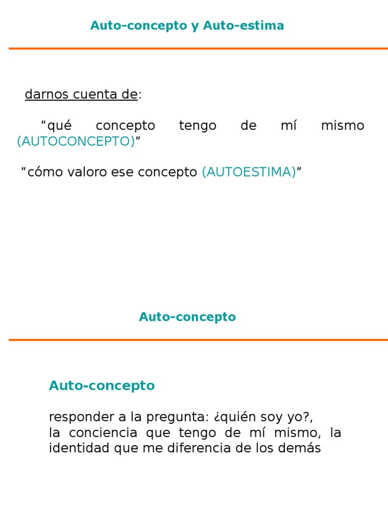 Auto-concepto y Autoestima | PDF | Autoestima | Toma de decisiones