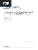Download Qualifications for President and the Natural Born Citizenship Eligibility Requirement - Congressional Research Service R42097 2016 by Doctor Conspiracy SN295658863 doc pdf