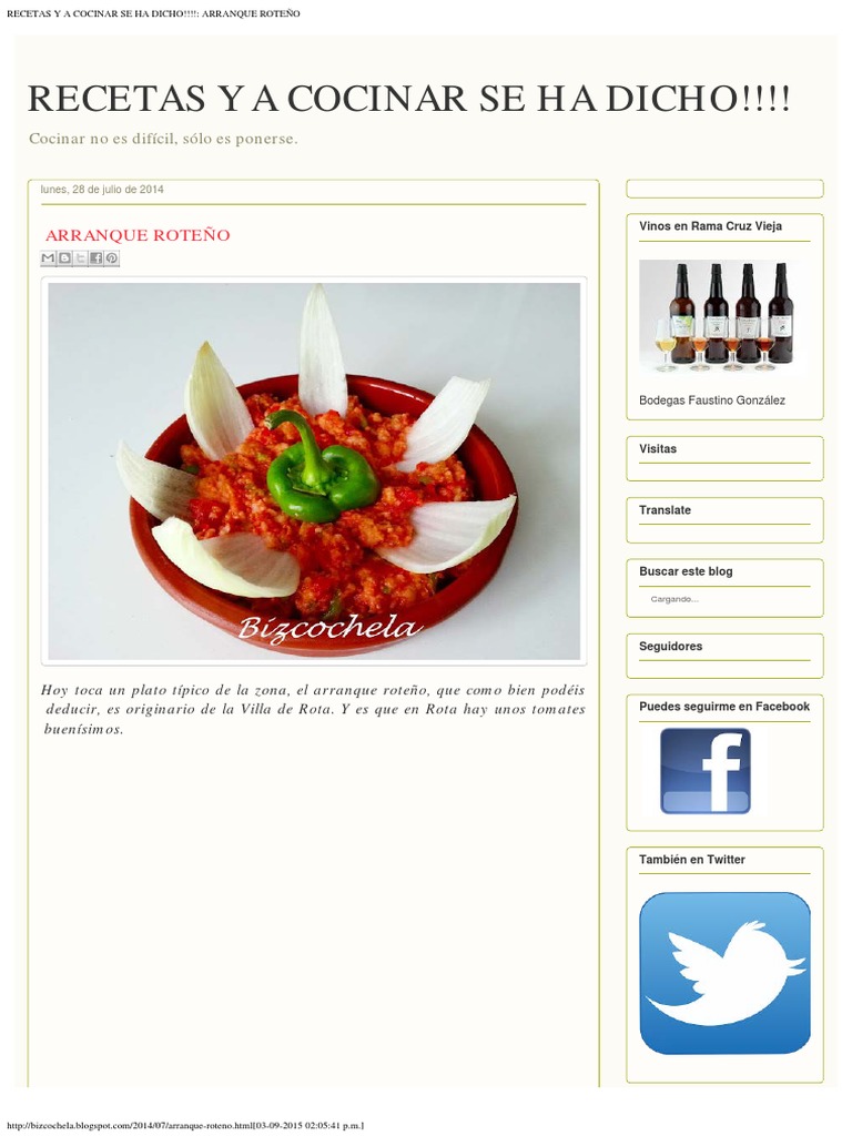 Recetas y A Cocinar Se Ha Dicho!!!! - Arranque Roteño | PDF | ensalada ...