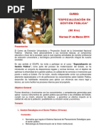 Especializacion en Gestion Publica