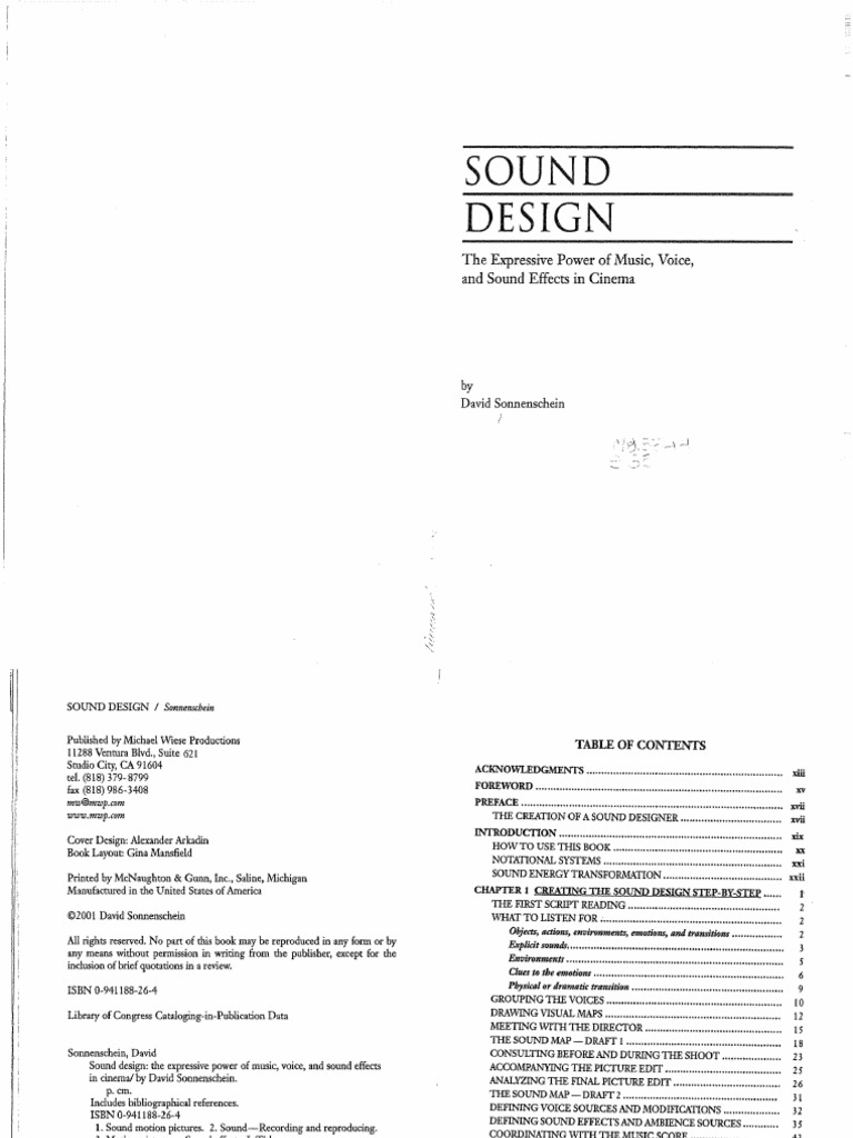 Sound Desing David Sonnenschein PDF