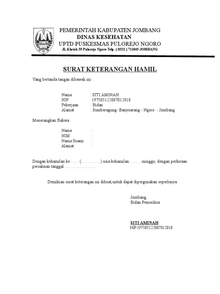 Surat Keterangan Hamil Pdf
