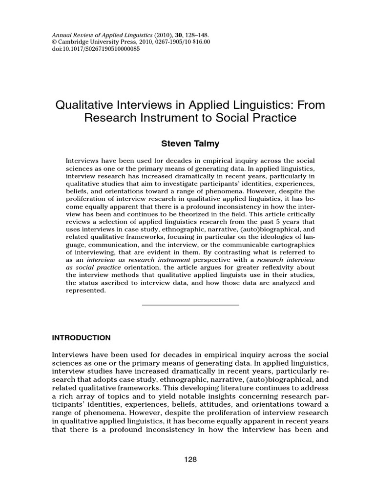 qualitative research in linguistics