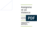 Assignme NT On Violence: Introduction To Psychology