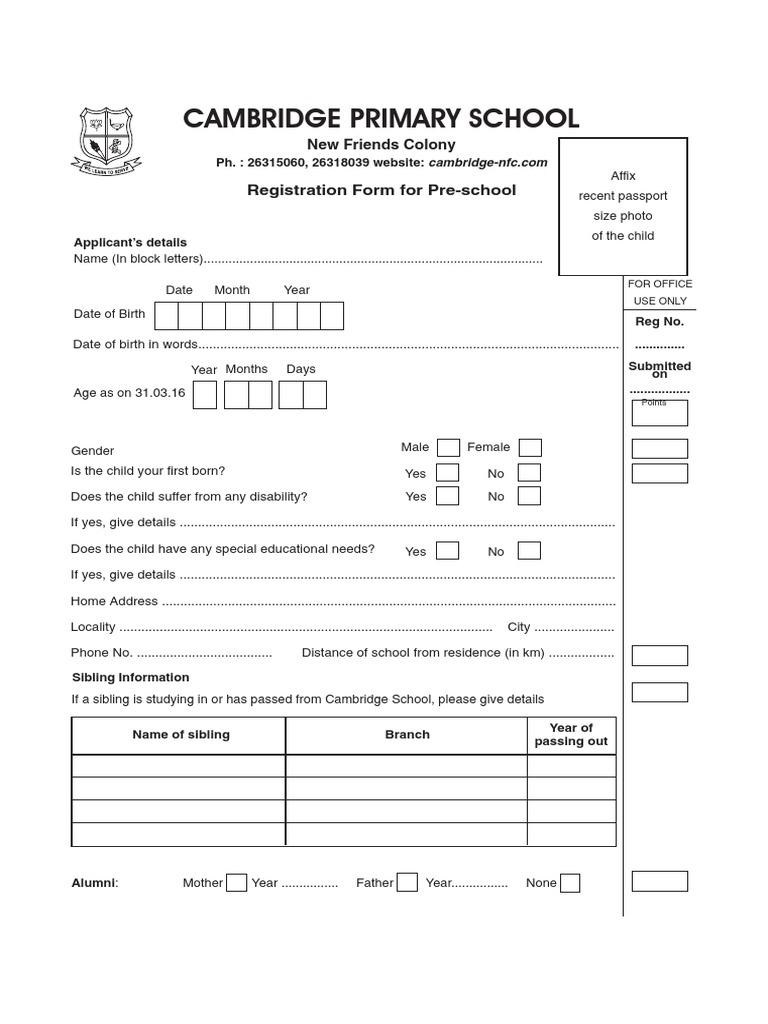 Cambridge Registration form 201617.pdf Day Care Identity Document