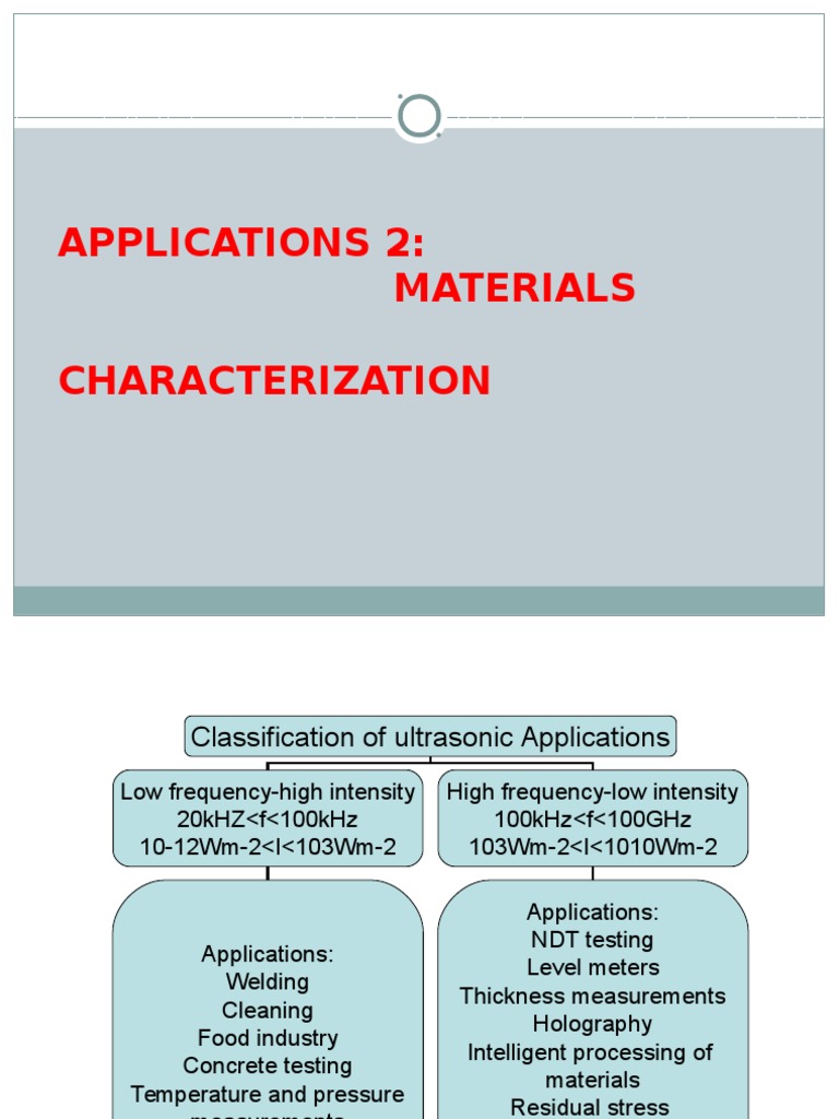 Ultrasonic Applications and Techniques | PDF | Ultrasound ...
