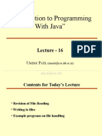 Introduction to Programming With Java Lecture - File Handling
