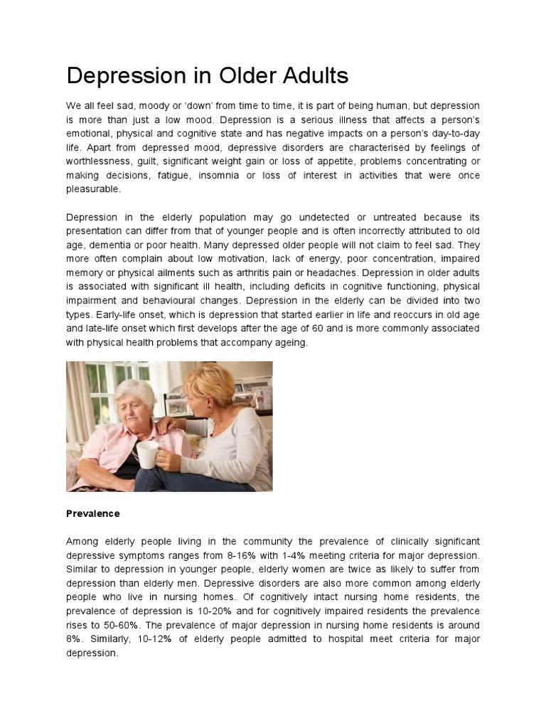 Understanding Depression in Older Adults: Prevalence, Risk Factors ...