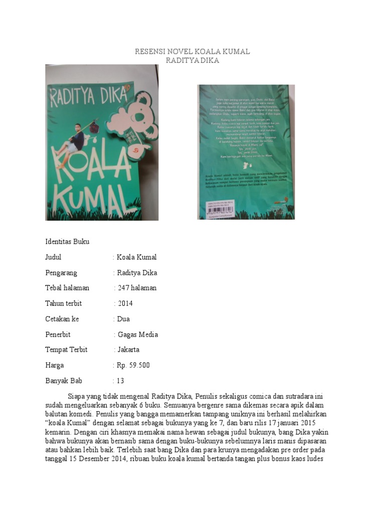 Sinopsis Novel Koala Kumal Tugas Sekolahku