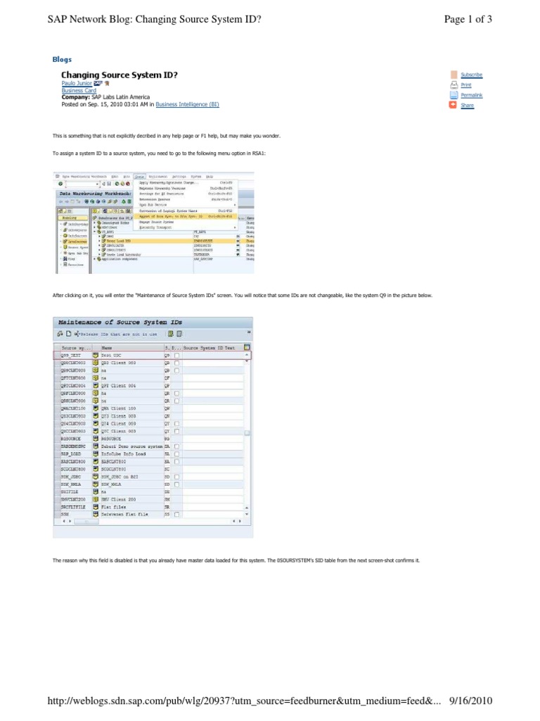 Changing SouChanging Source System IDrce System ID | PDF | Computers