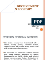 Recent Development in Indian Economy: BY: Richa Goel Mba-1A 064