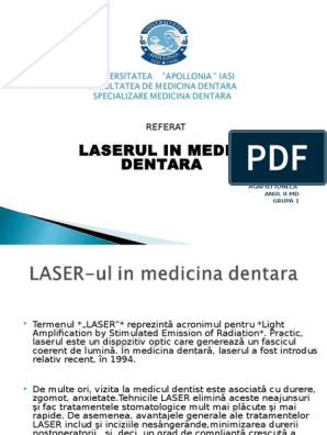 Reorganize Commander pneumonia LASERUL-ul in Medicina Dentara | PDF