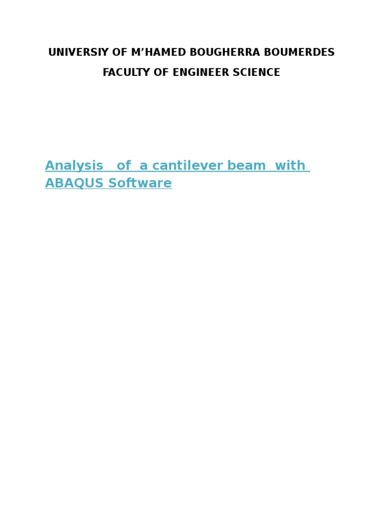 Dynamic Behavior Analysis of A Beam by Abaqus Software | PDF | Normal ...