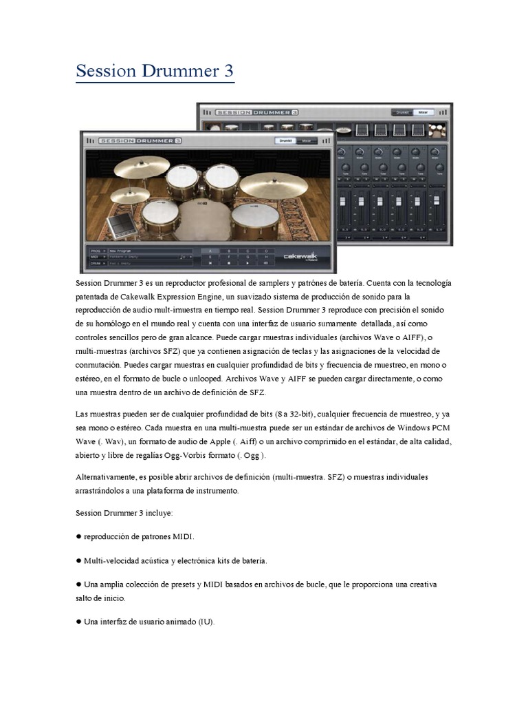 Guía de Uso de Session Drummer 3 | PDF | Kit de batería | Point and Click