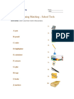 Beginning Matching - School Tools