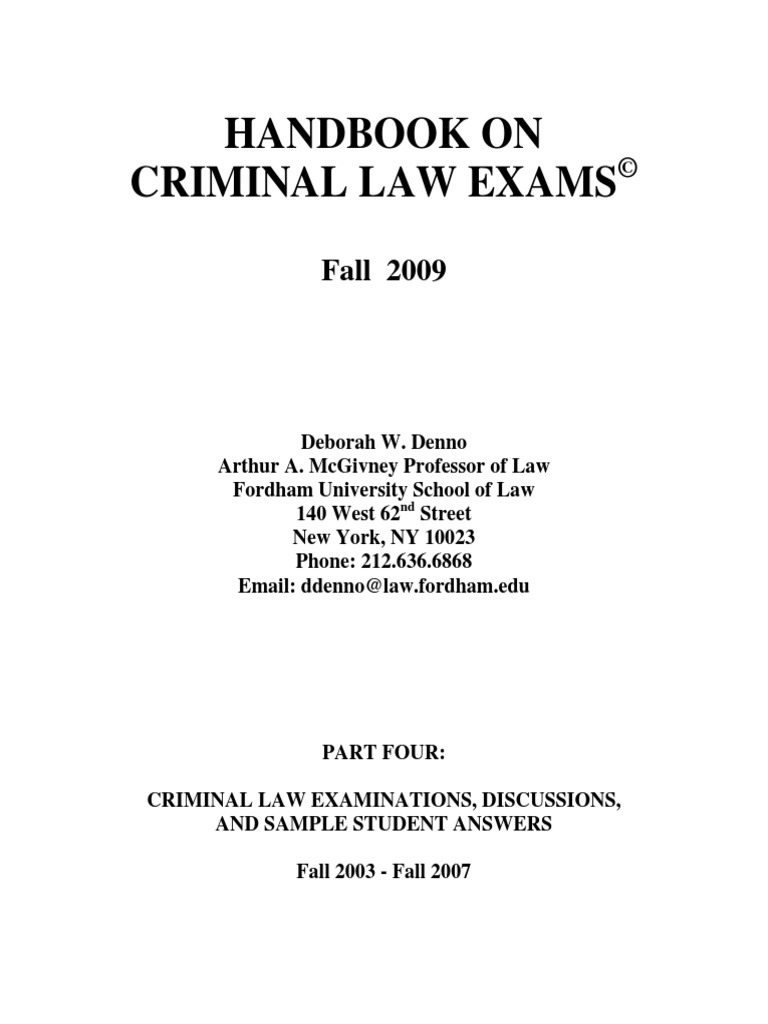 Denno Crim Law Exams Part 4 PDF Manslaughter Statute Of Limitations