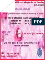 Call For Papers Flyer IJAET 2016