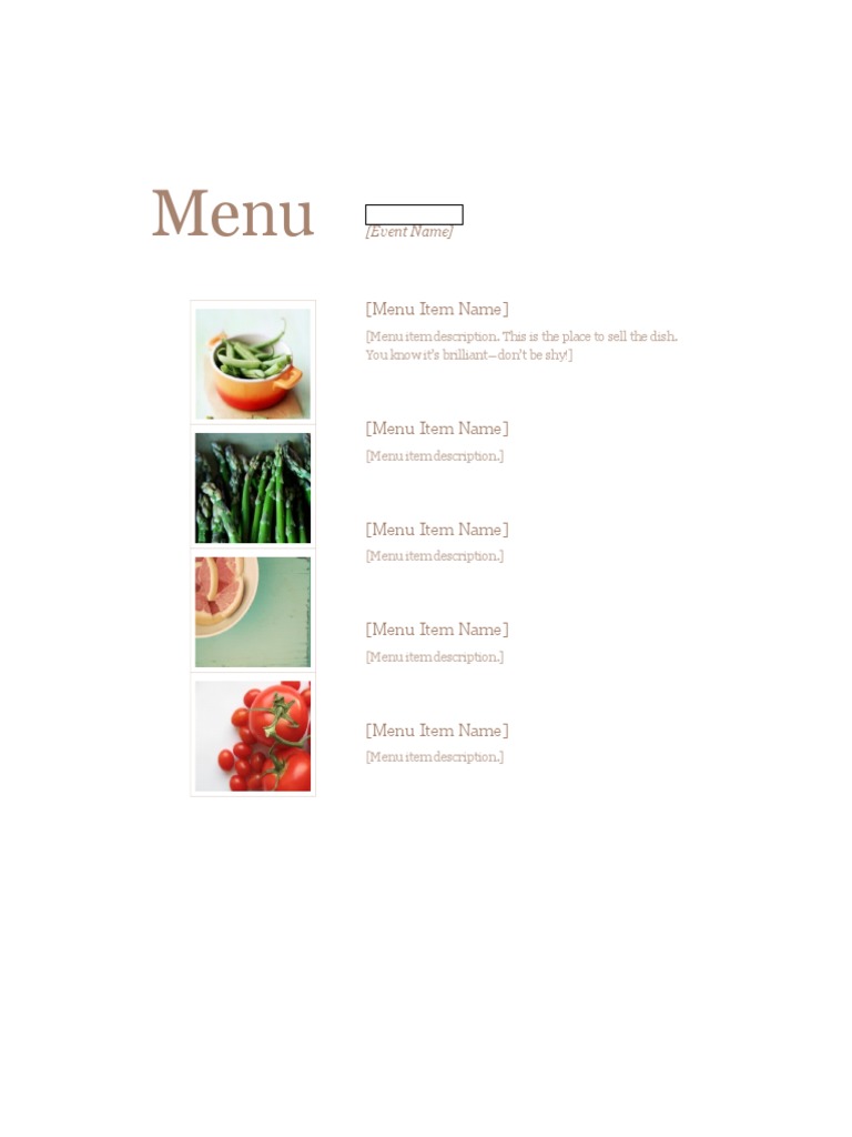 Menu | PDF | Cooking, Food & Wine | Home & Garden