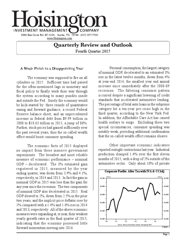 Hoisington Q4 PDF Federal Reserve System Money Supply