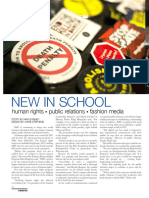 New in School: Human Rights Public Relations Fashion Media