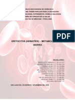 Trabajo de Fisiologia Eritrocitos - Metabolismo Del Hierro