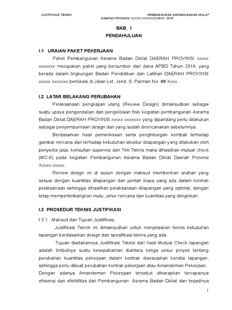 Justifikasi Teknis Justek Mc Mutual Check 0