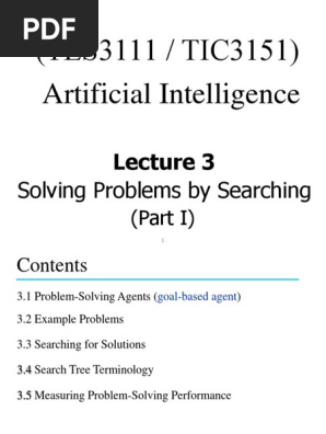 Tes3111 Tic3151 Artificial Intelligence Solving Problems By Searching Queue Abstract Data Type Applied Mathematics