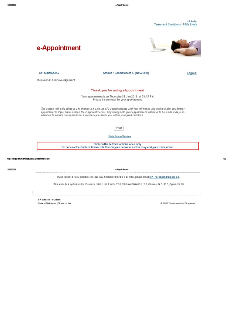 ICA eAppointment Guidelines | PDF