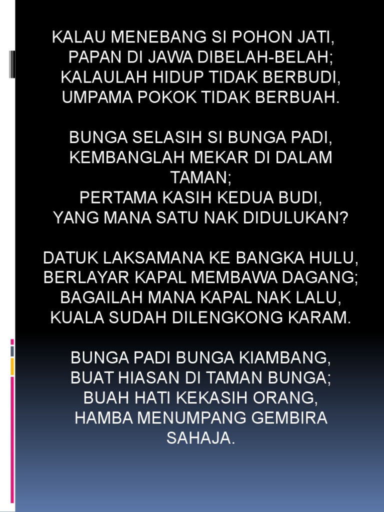Lirik Pantun Budi Pdf