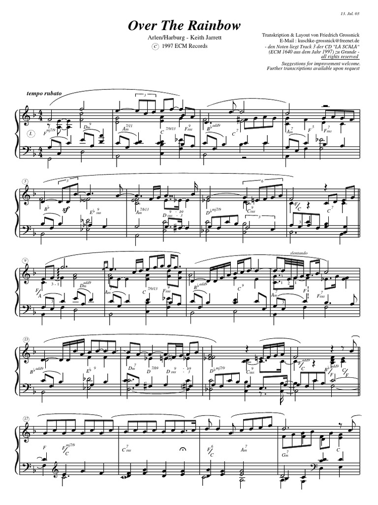 Over The Rainbow Keith Jarrett