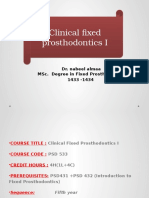Clinical Fixed Prosthodontics I