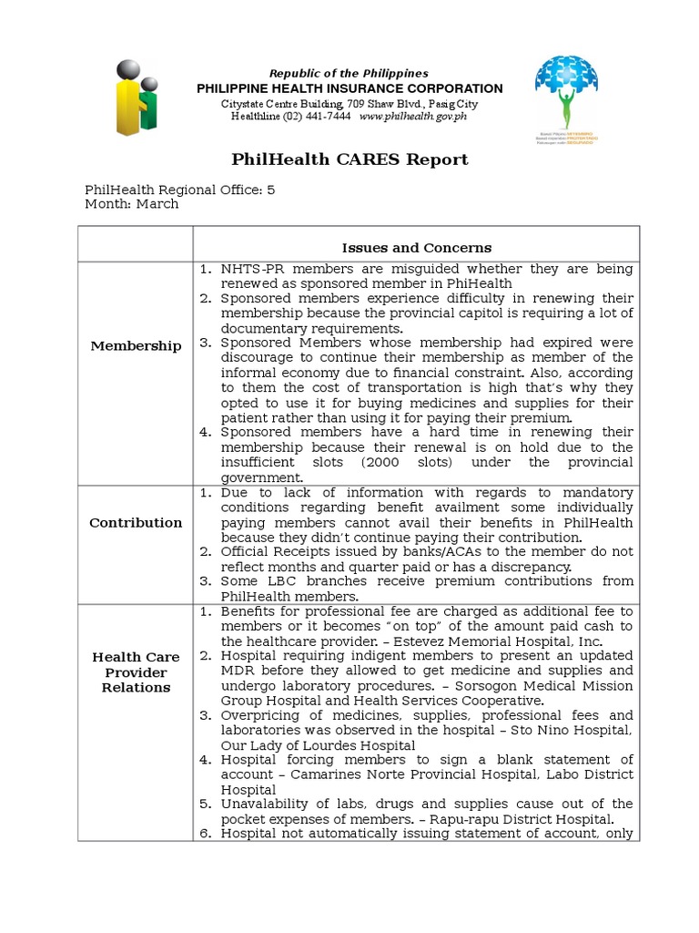 PhilHealth Cares Report: March Issues | PDF | Health Policy | Economics ...